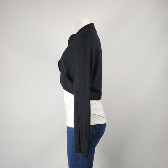Ronen Chen Black Cropped Cardigan Size 14 - Picture 5 of 9